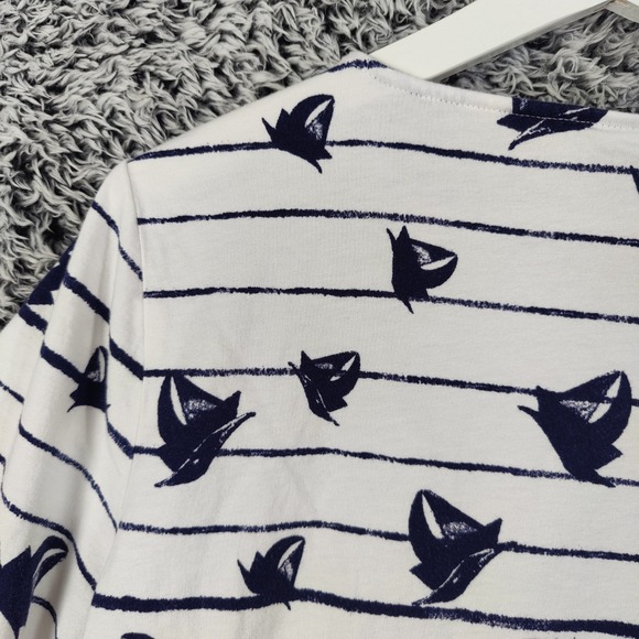 Chicos Women 3 US XL Modal White Blue Sailboat Stripe 3/4 Sleeve Nautical Sailor - Picture 8 of 9